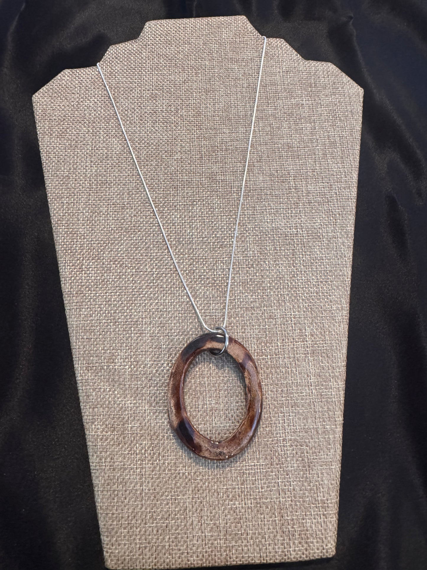 Beautiful Brown Chunk Oval Necklace