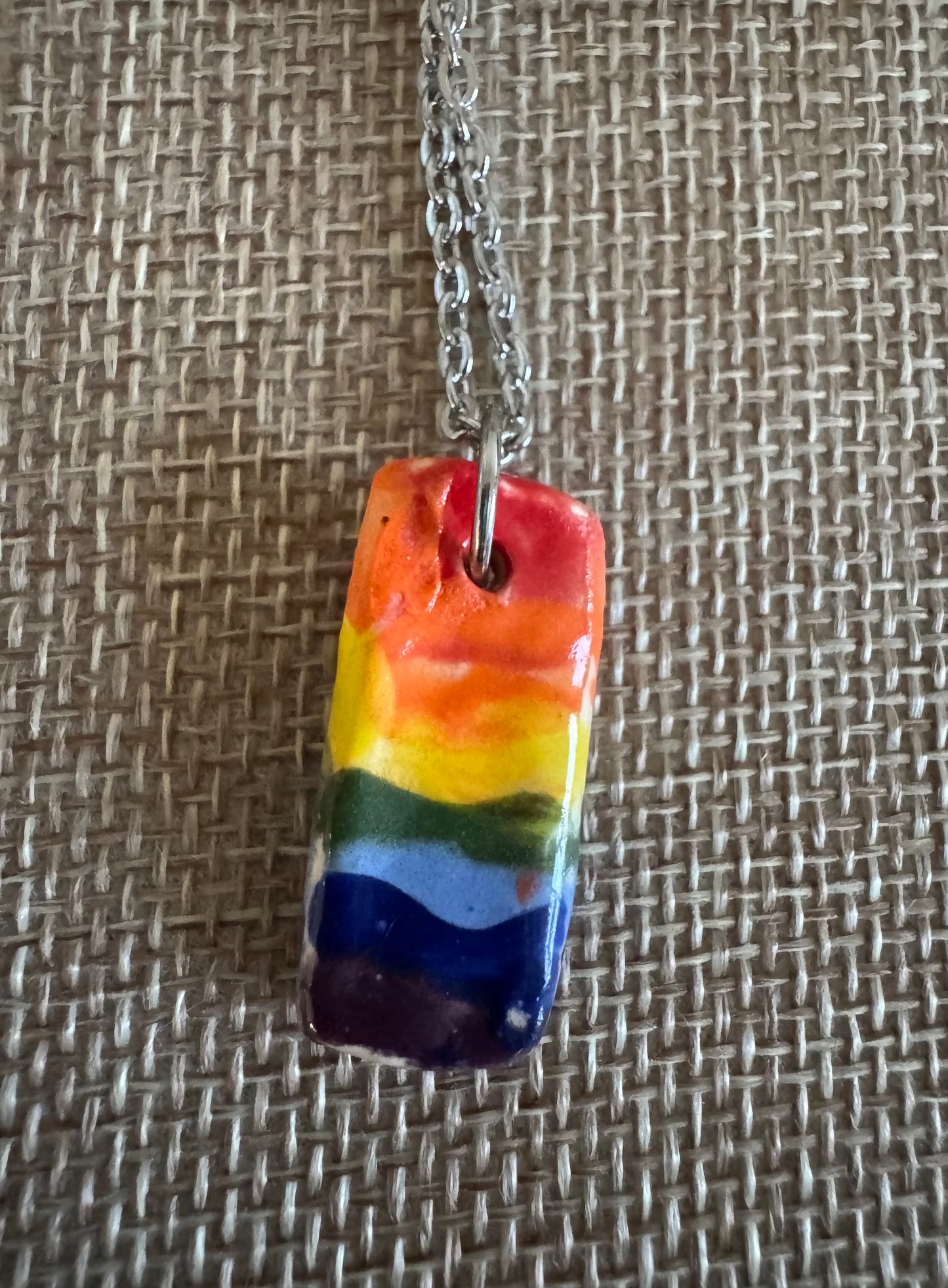 Rainbow Rectangle 16’ Necklace