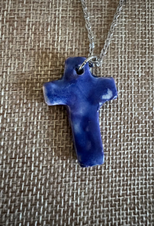 Cross Blue Necklace