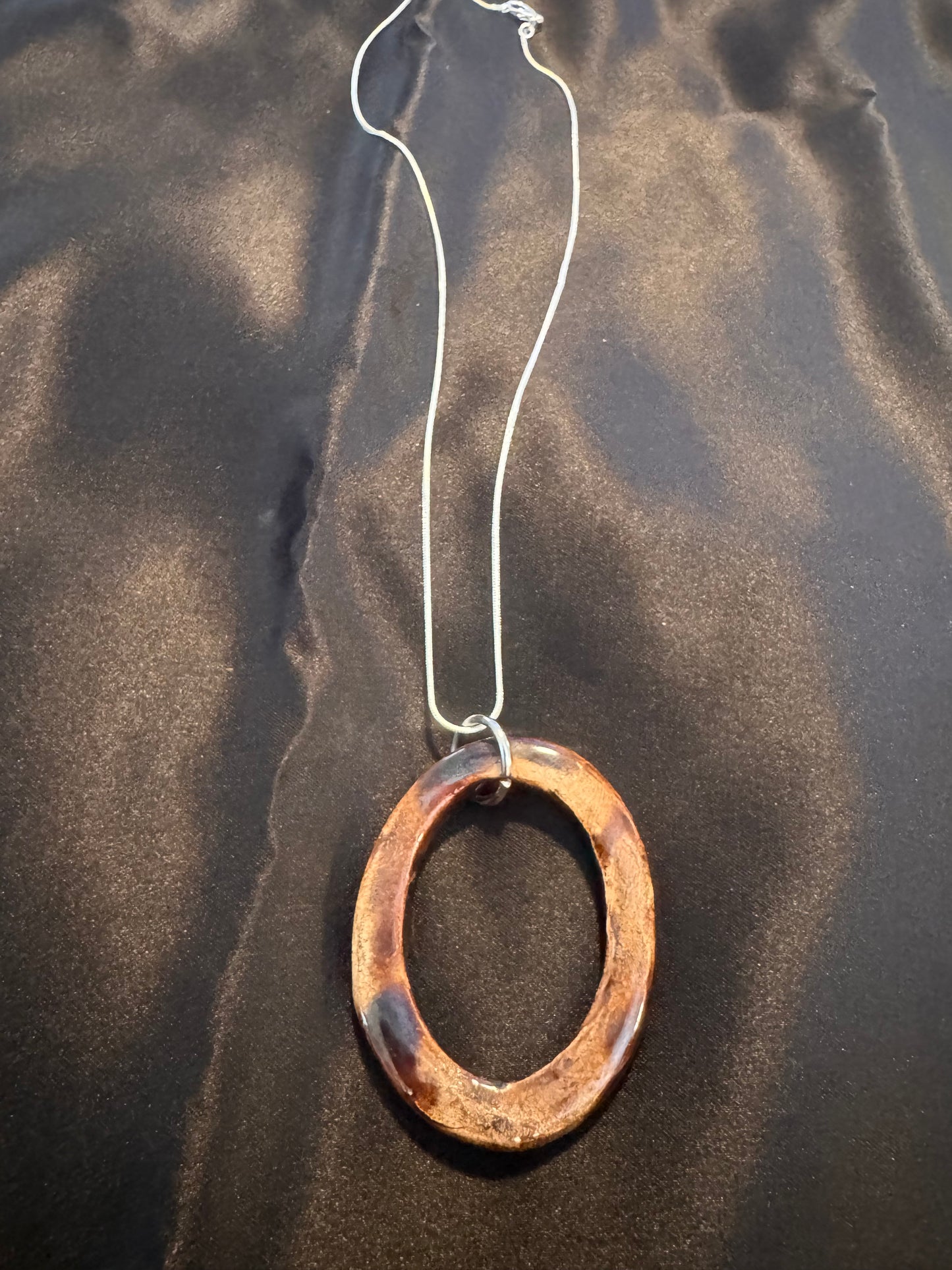 Beautiful Brown Chunk Oval Necklace