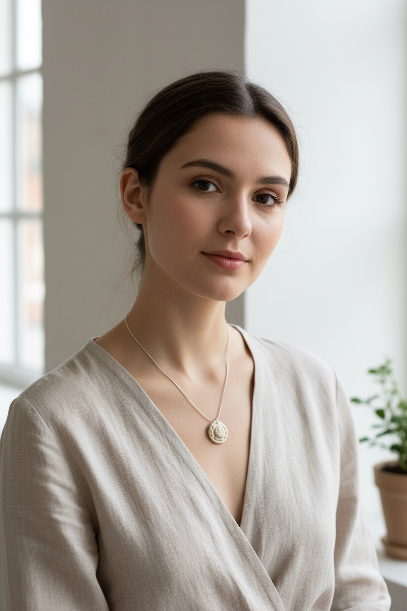 White Rose Necklace