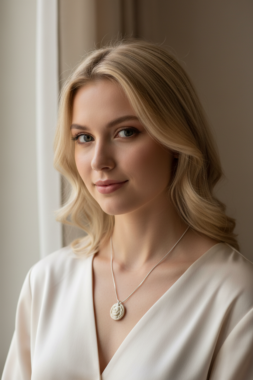 White Rose Necklace