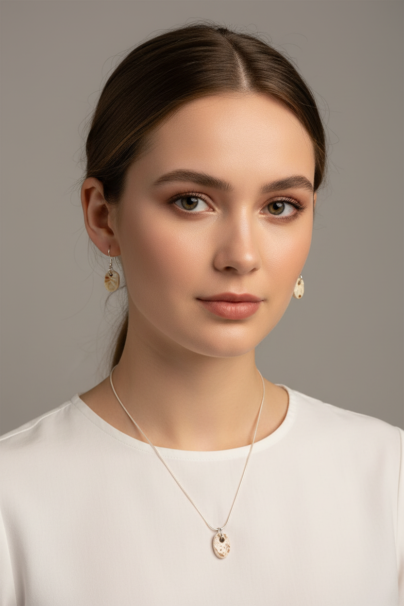 Leopard Spotted Simplicity Necklace and Earring Set