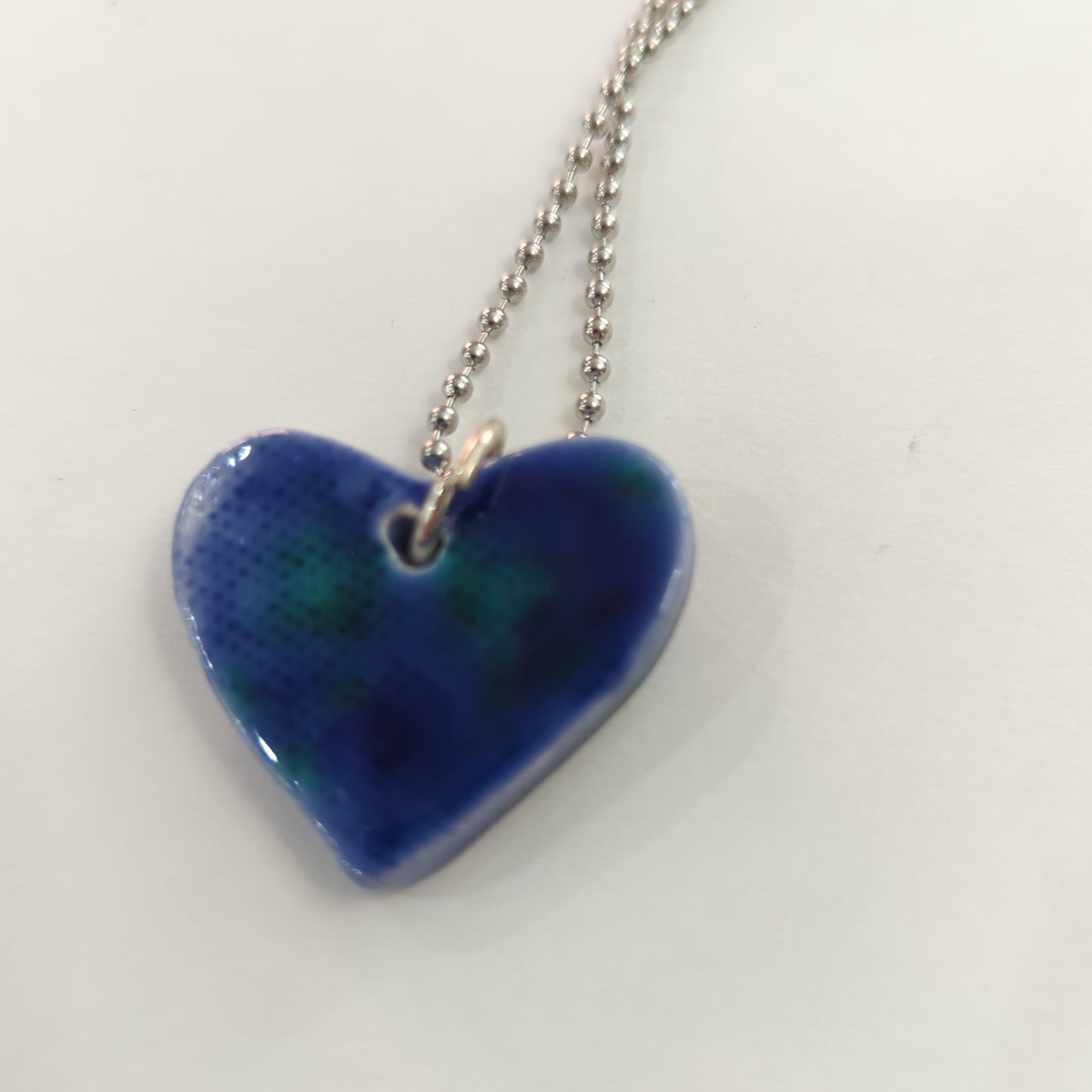 Deep Sea Blue Heart Necklace