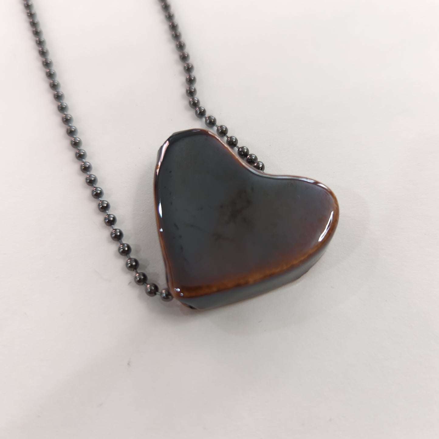 Deep Brown Heart Necklace