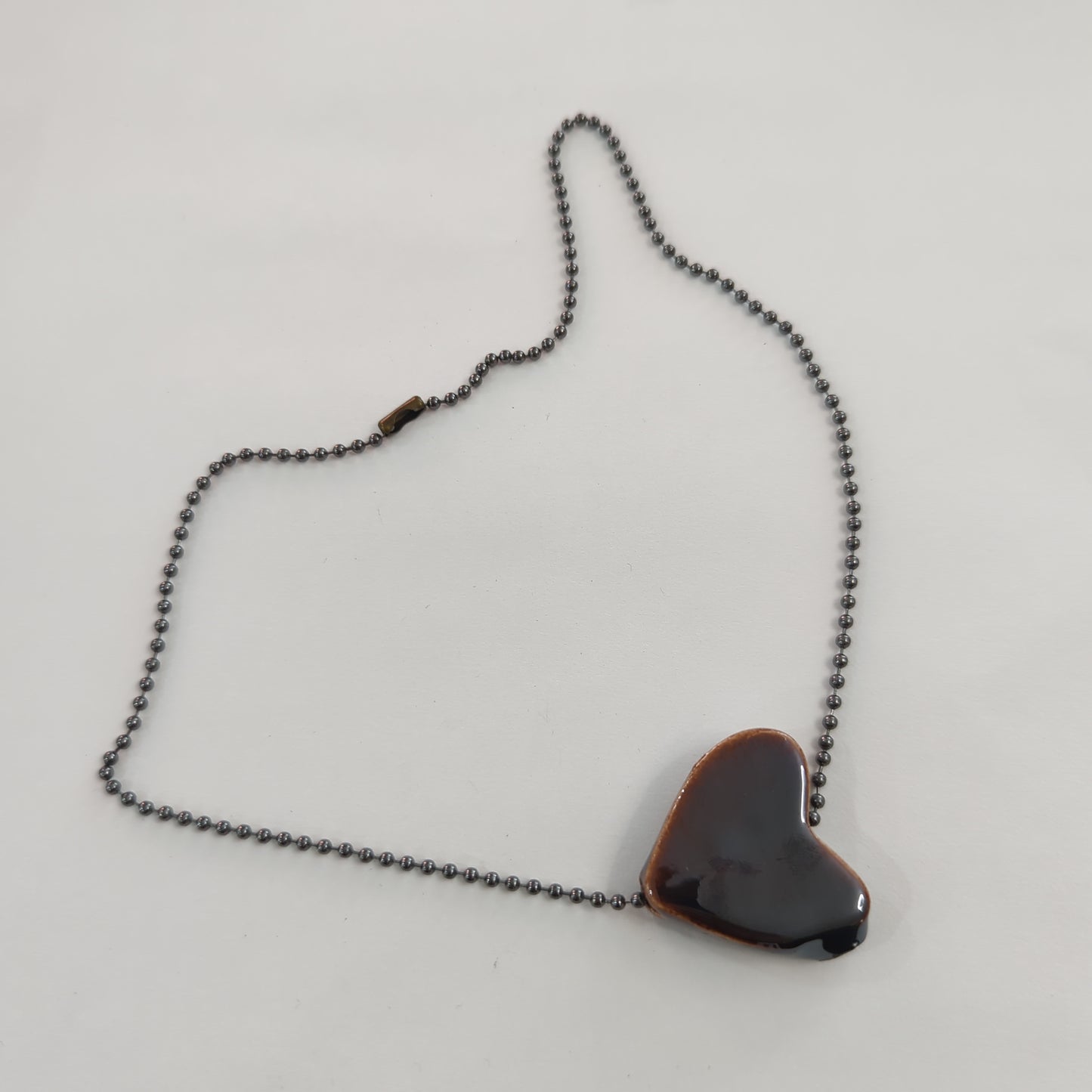 Deep Brown Heart Necklace