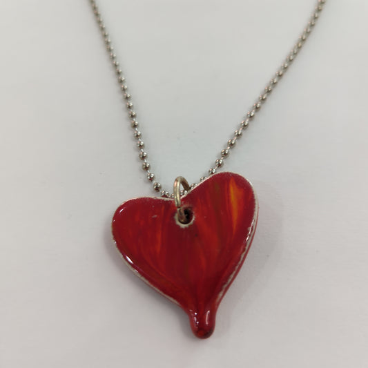 Leaky Red Heart Necklace