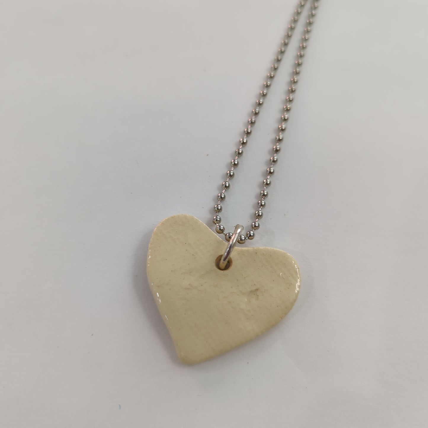 Faith Inscribed White Heart Necklace