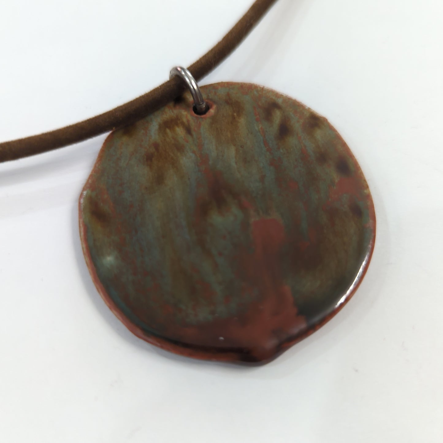 Fantasy Leaf Texture Necklace - Leather Cord