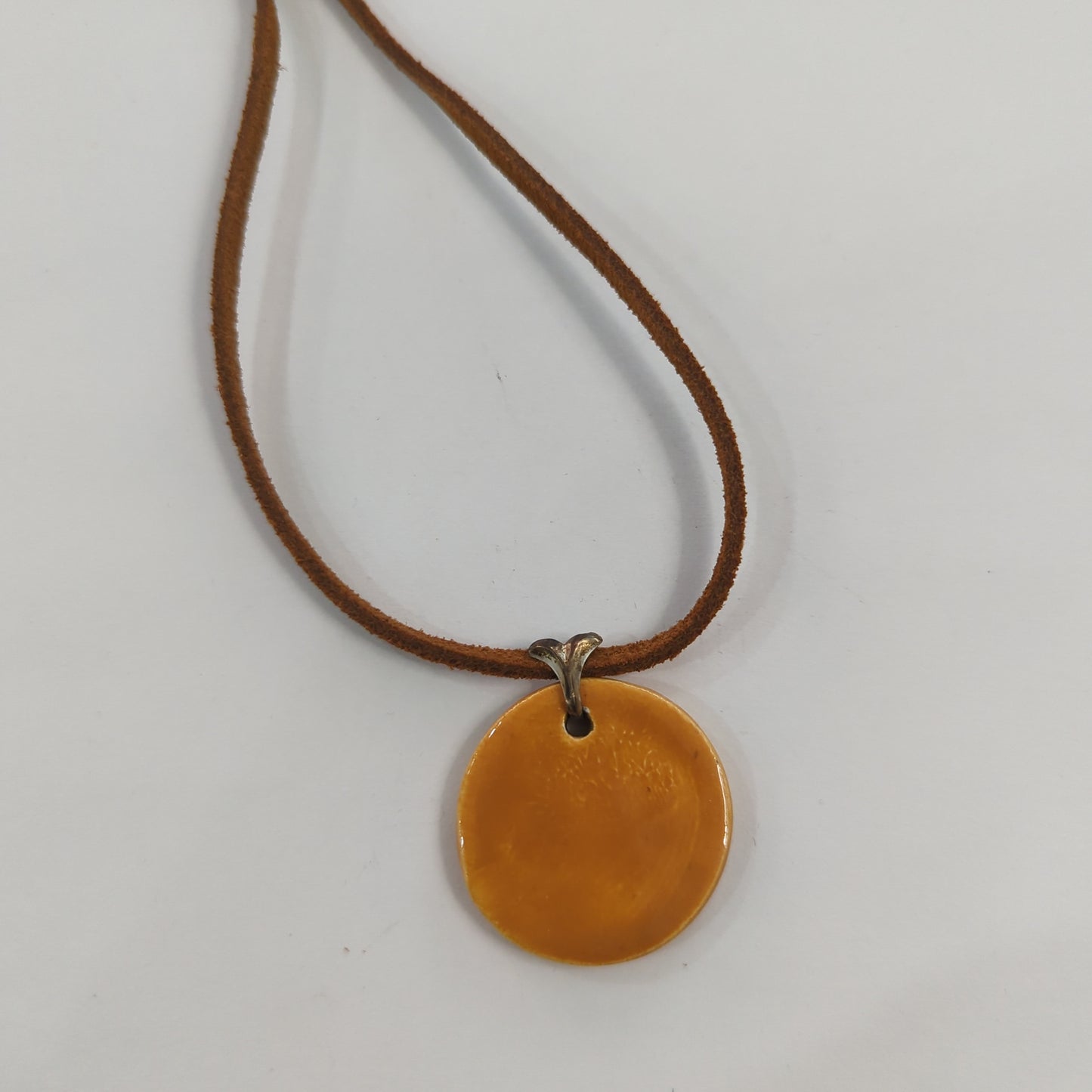 Golden Circle Necklace - Leather Chord