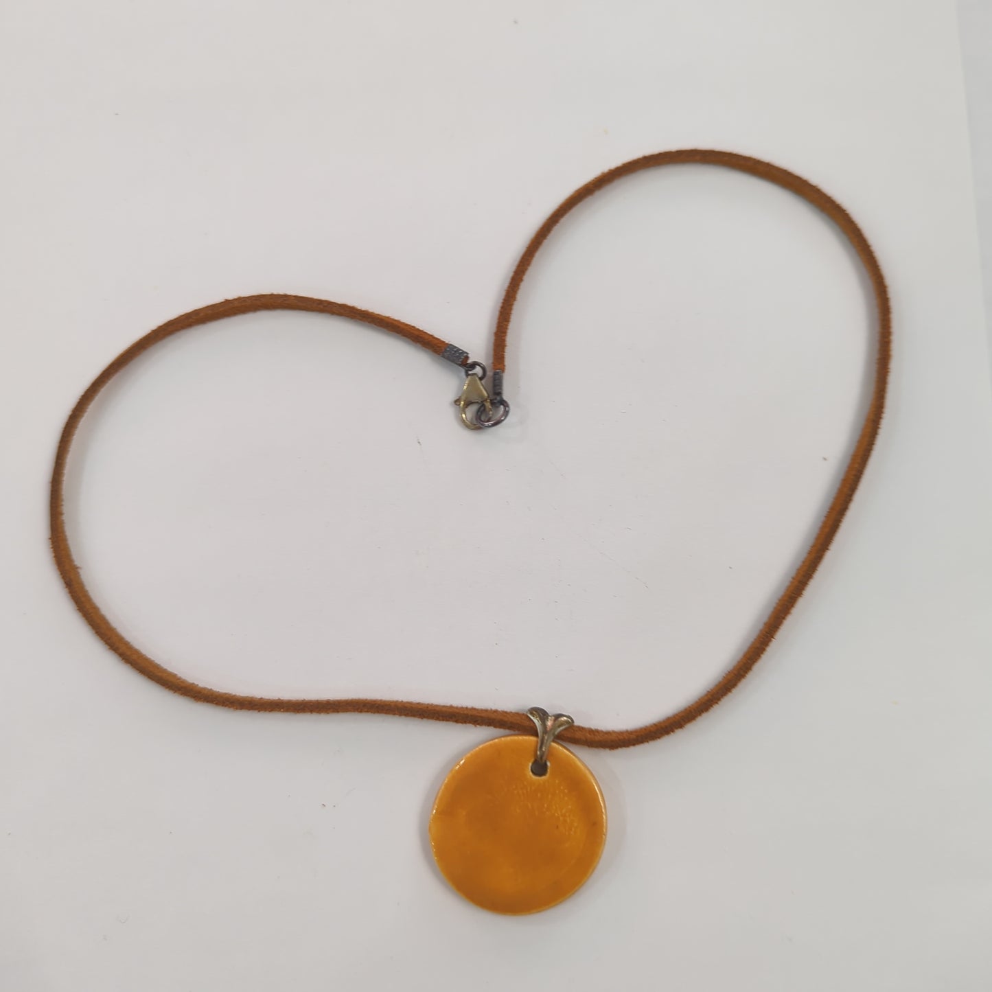 Golden Circle Necklace - Leather Chord