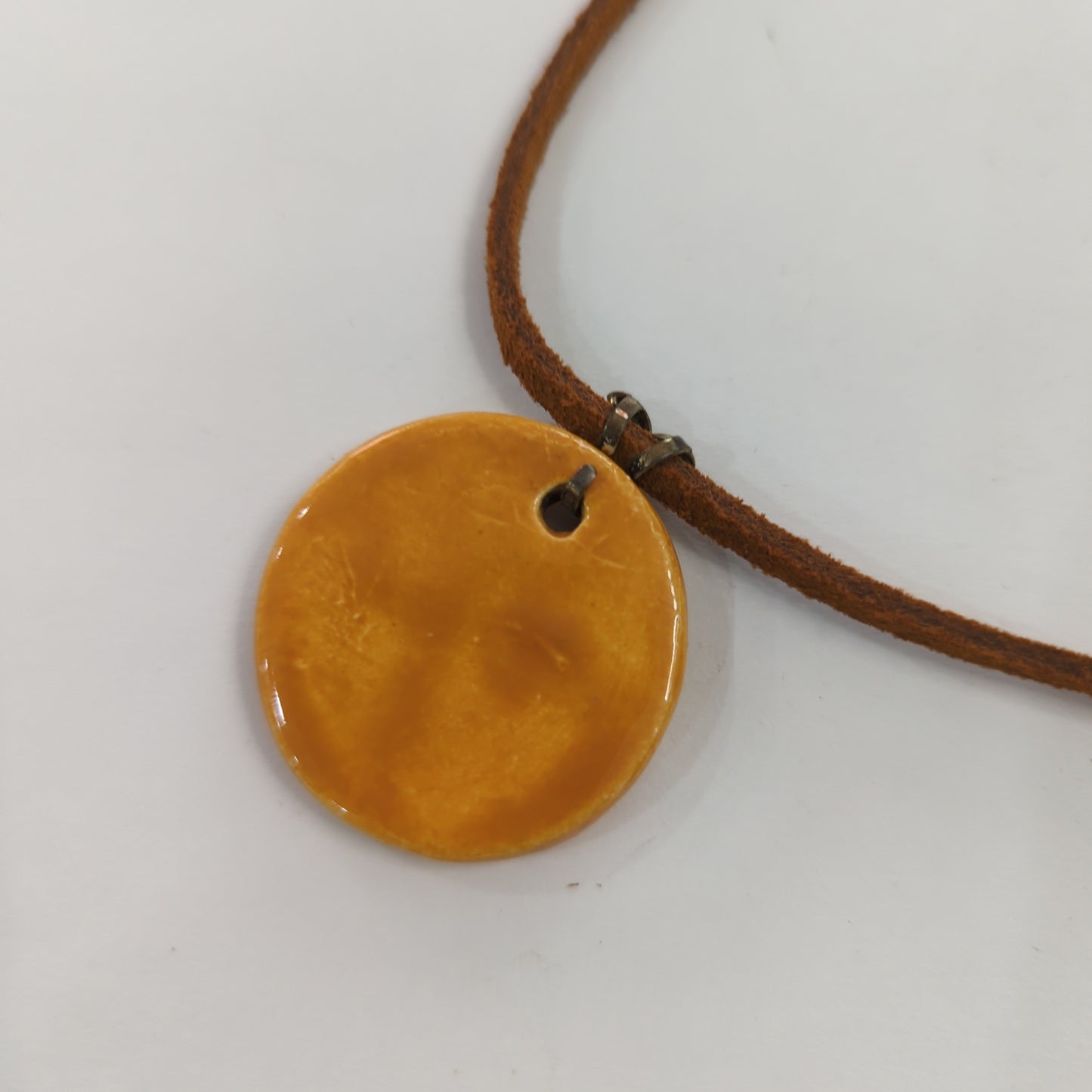 Golden Circle Necklace - Leather Chord