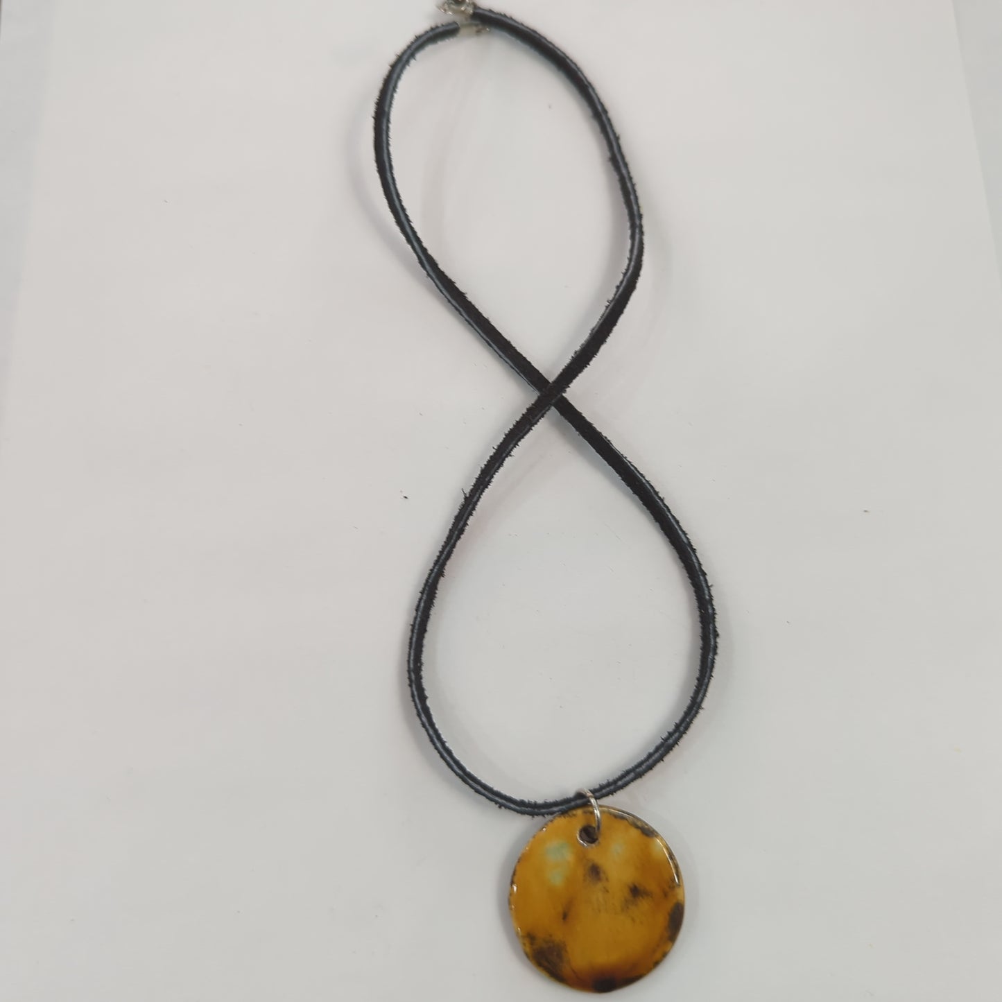 Nutty Orange Necklace - Leather Cord