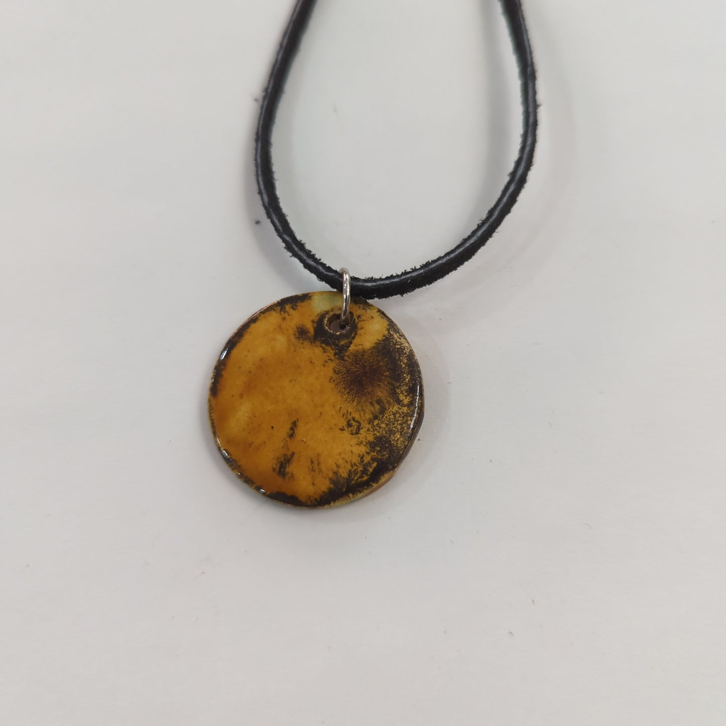 Nutty Orange Necklace - Leather Cord