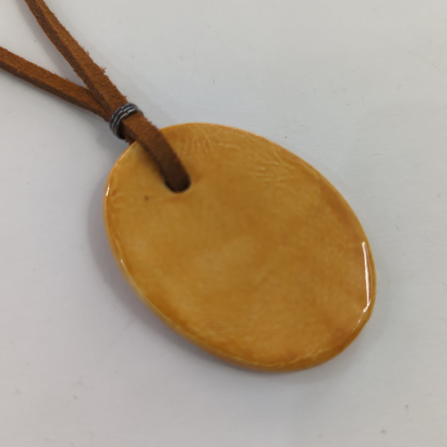 Golden Ellipse Necklace - Leather Cord