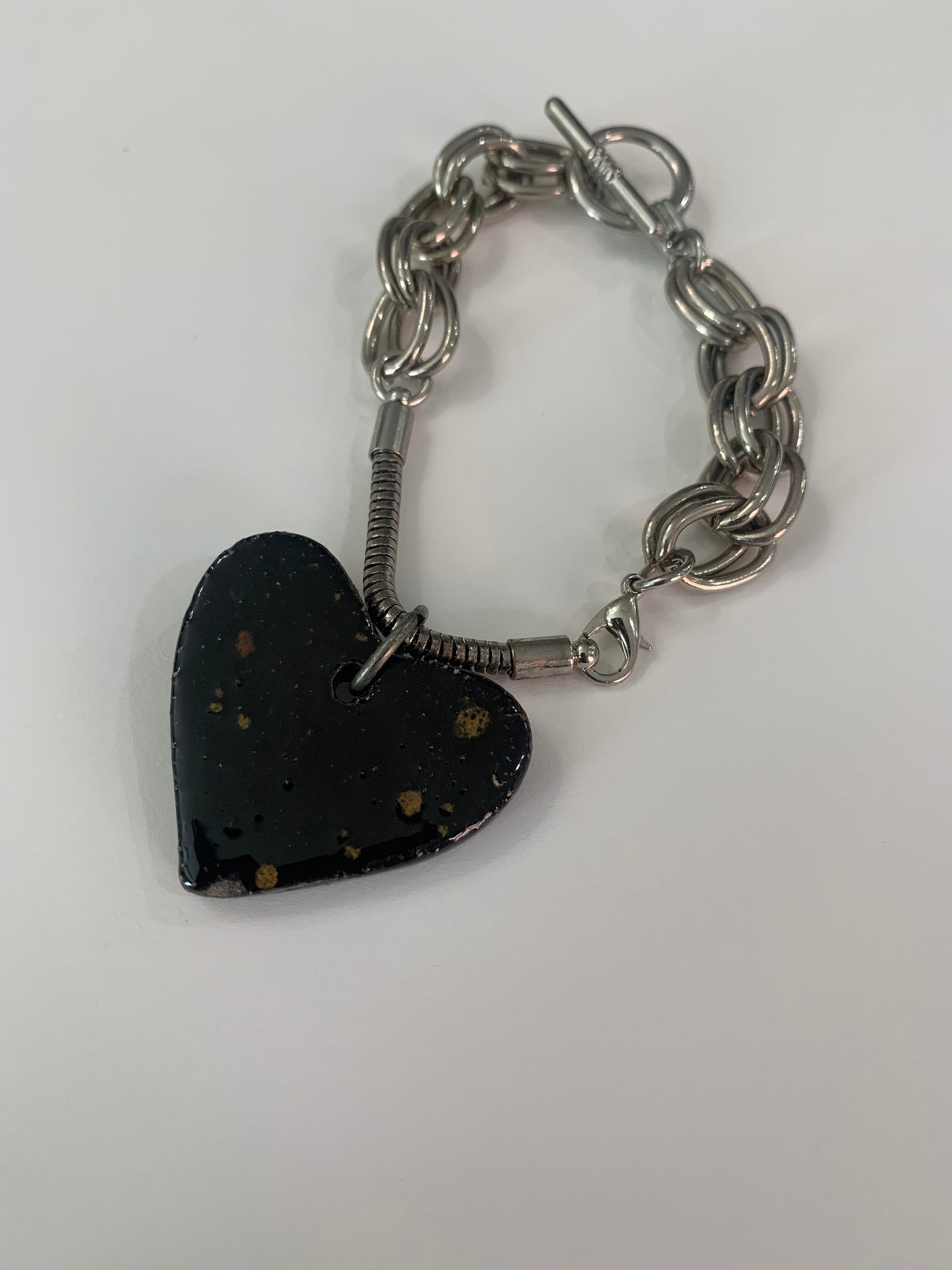 Midnight Black Ceramic Heart Braclet