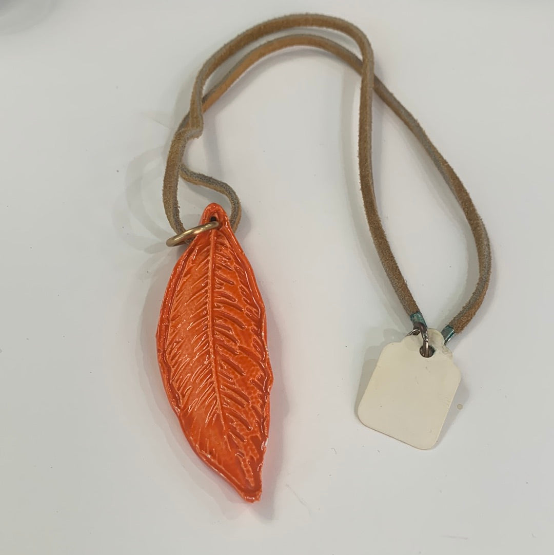 Orange Feather Leather