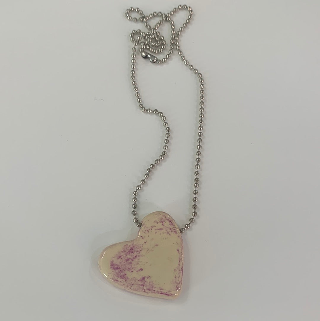 Lavender Fade Tilted Heart necklace