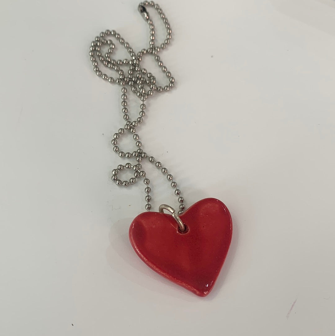 Plain Red Heart Necklace