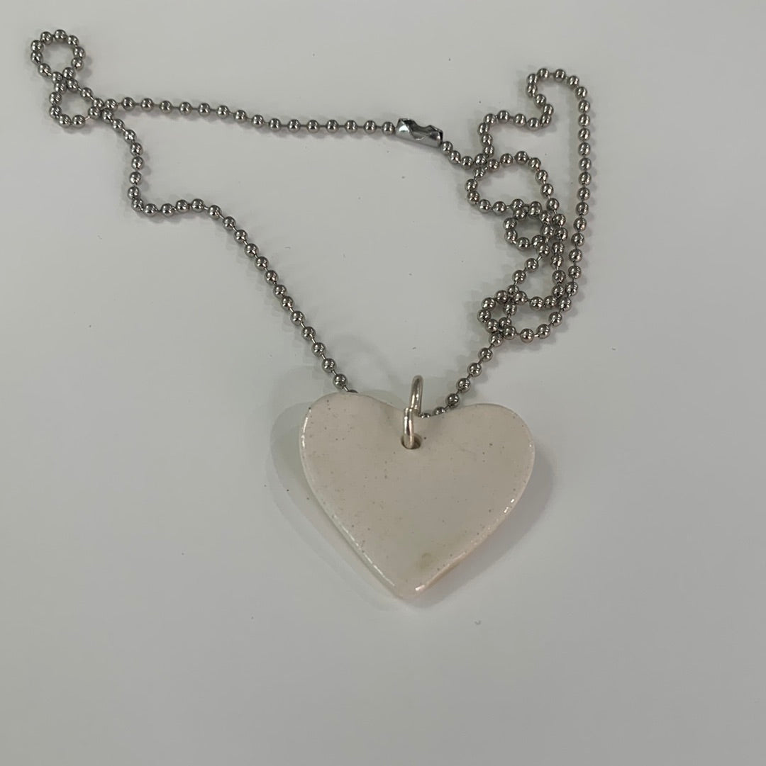 Simple White Heart Necklace