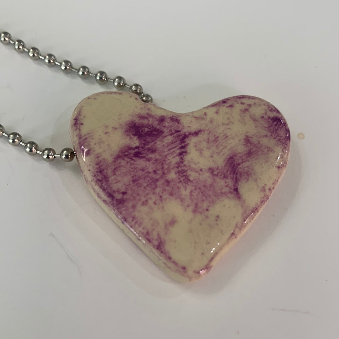 Lavender Fade Tilted Heart necklace