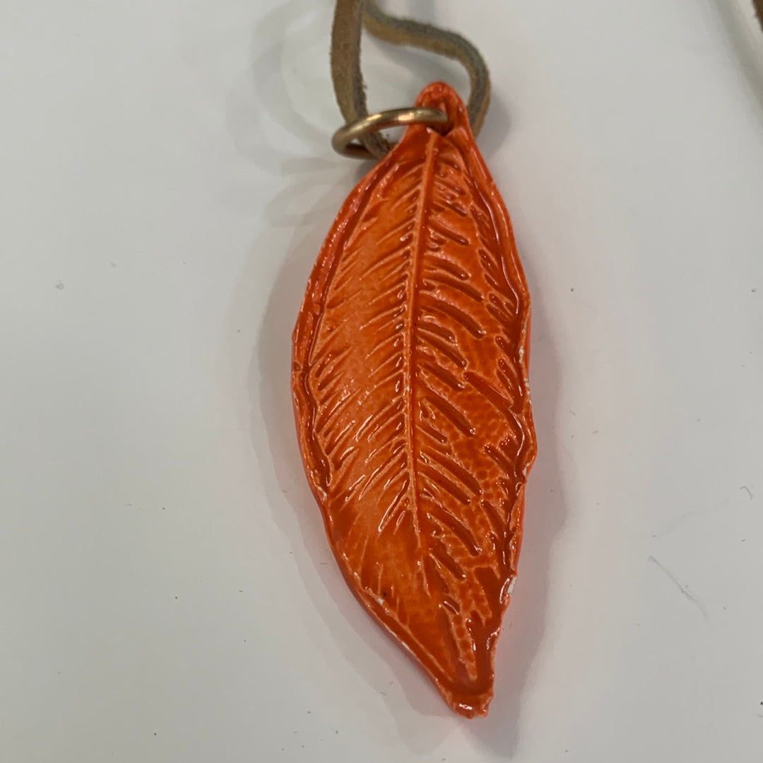 Orange Feather Leather