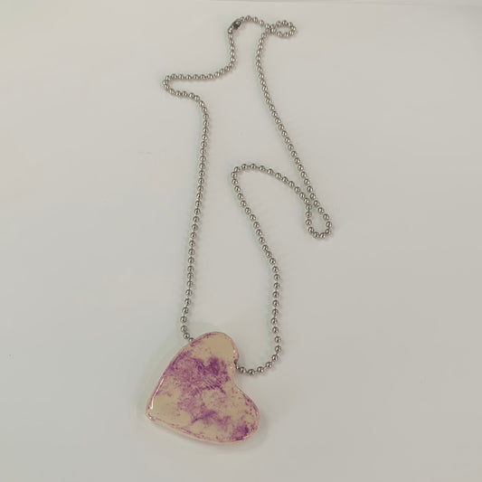 Lavender Fade Tilted Heart necklace