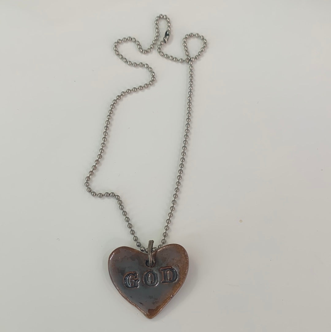 GOD Brown Heart Necklace