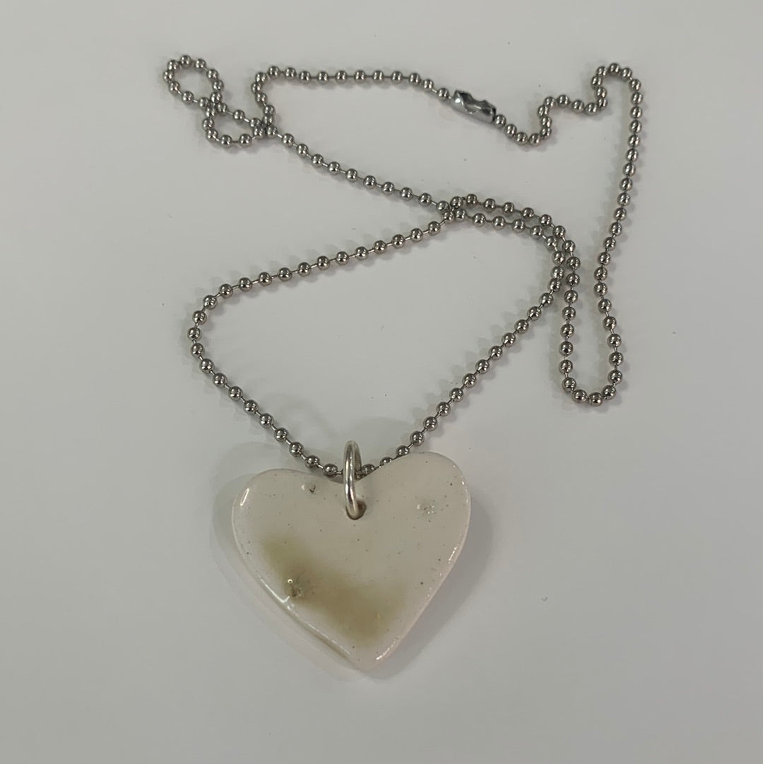 Simple White Heart Necklace