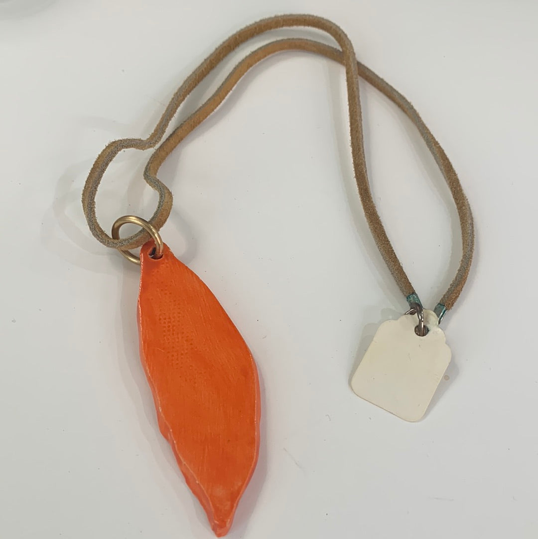 Orange Feather Leather